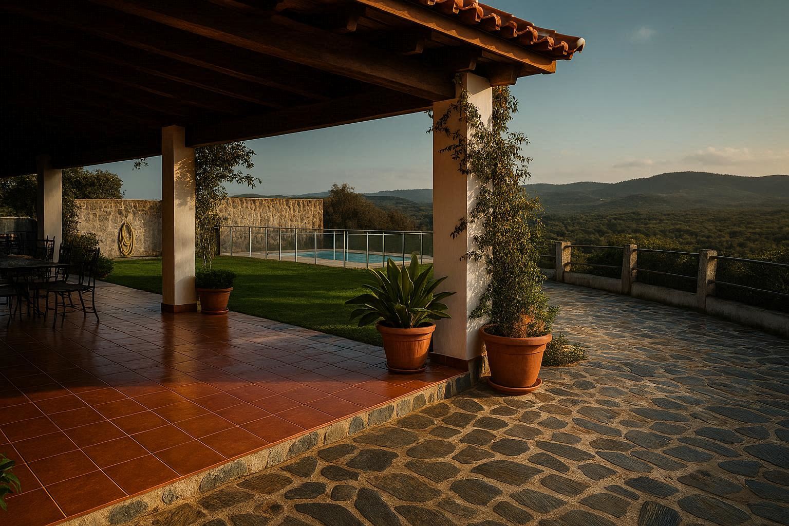 Lateral de la piscina